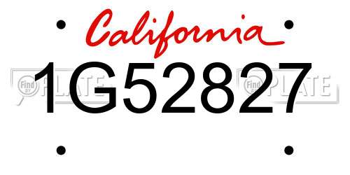 1G52827 California License Plate