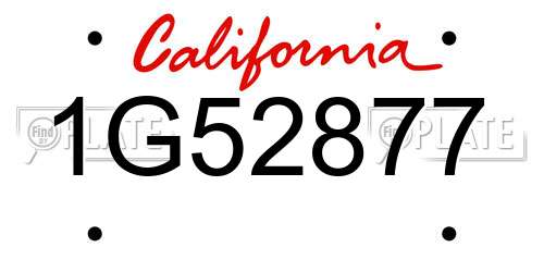 1G52877 California License Plate