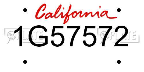 1G57572 California License Plate
