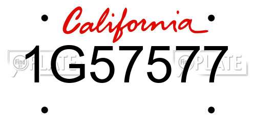 1G57577 California License Plate