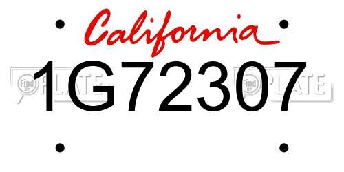 1G72307 California License Plate