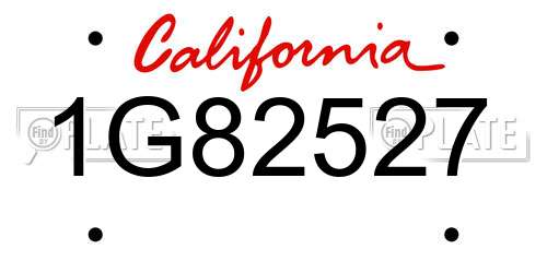1G82527 California License Plate