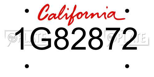1G82872 California License Plate