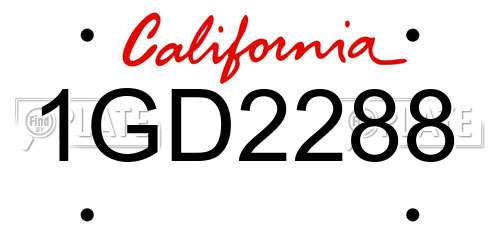 1GD2288 California License Plate