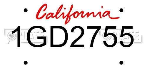 1GD2755 California License Plate