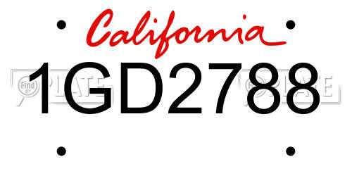 1GD2788 California License Plate