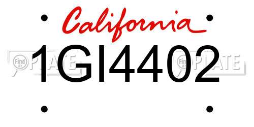 1GI4402 California License Plate