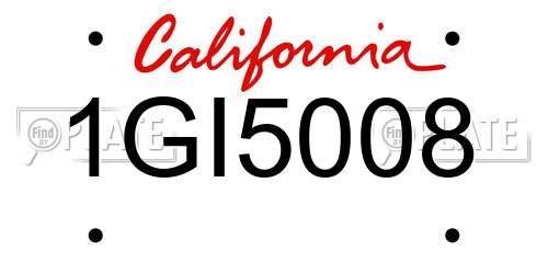 1GI5008 California License Plate