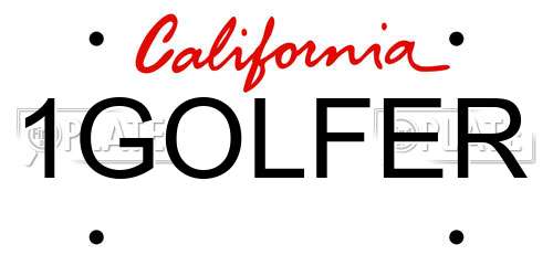 1GOLFER California License Plate