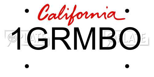 1GRMBO California License Plate
