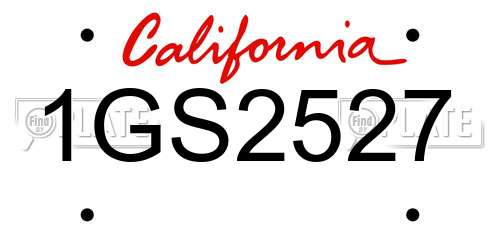 1GS2527 California License Plate