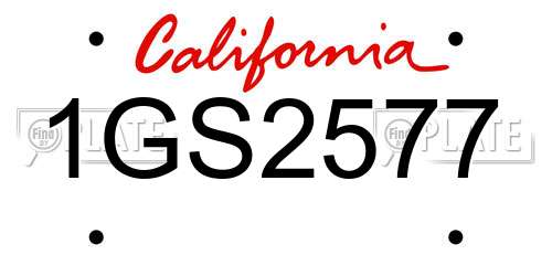 1GS2577 California License Plate