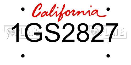 1GS2827 California License Plate