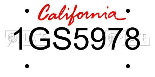 1GS5978 California License Plate