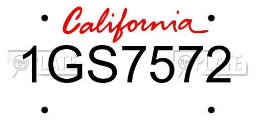 1GS7572 California License Plate