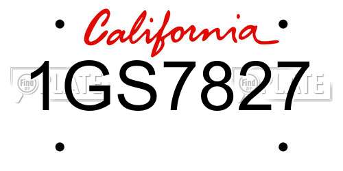 1GS7827 California License Plate
