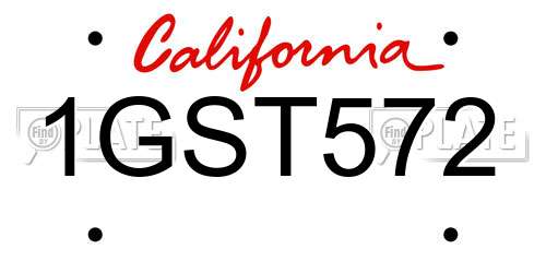 1GST572 California License Plate