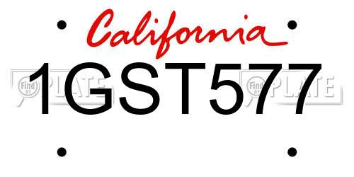 1GST577 California License Plate
