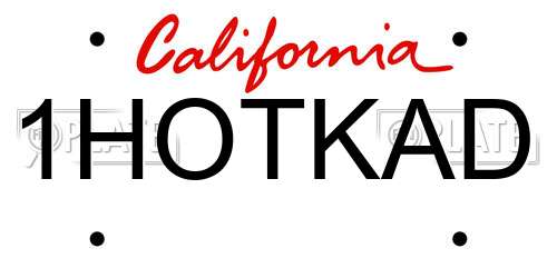 1HOTKAD California License Plate
