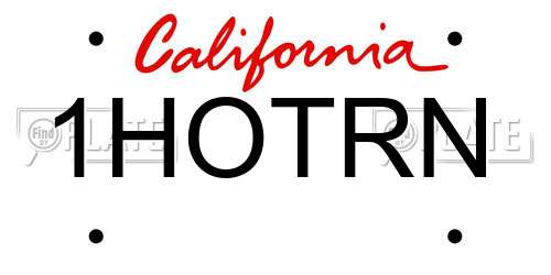 1HOTRN California License Plate