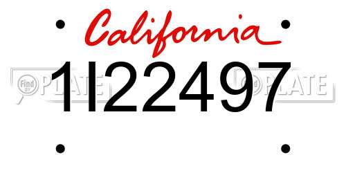 1I22497 California License Plate