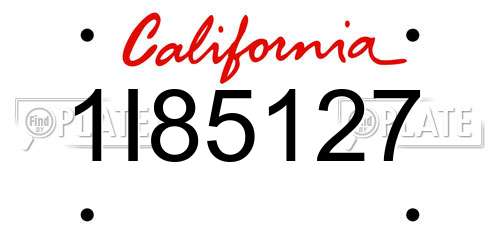 1I85127 California License Plate