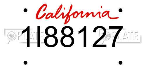 1I88127 California License Plate