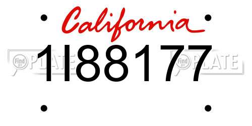1I88177 California License Plate