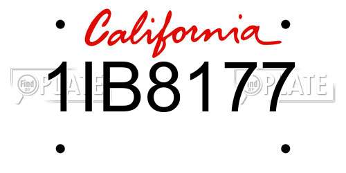 1IB8177 California License Plate