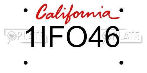 1IFO46 California License Plate