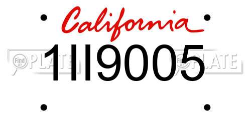 1II9005 California License Plate