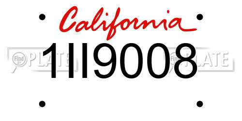 1II9008 California License Plate