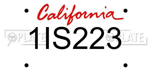 1IS223 California License Plate