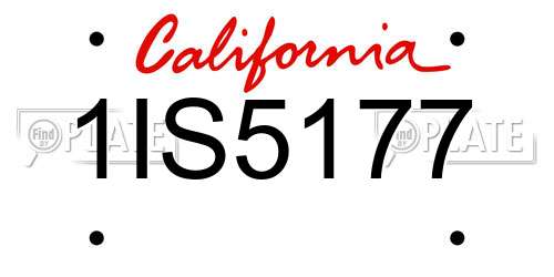 1IS5177 California License Plate