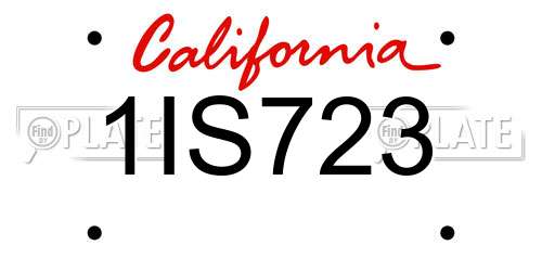 1IS723 California License Plate