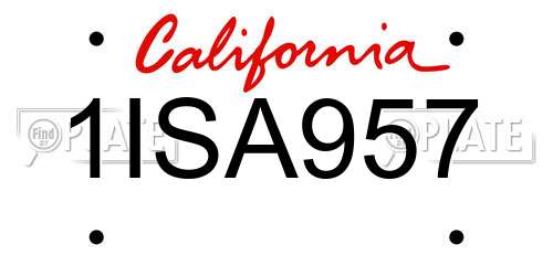 1ISA957 California License Plate