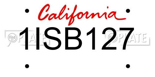 1ISB127 California License Plate
