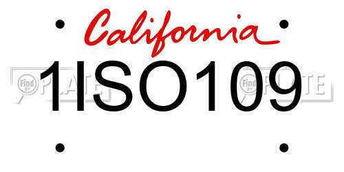 1ISO109 California License Plate