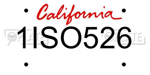1ISO526 California License Plate