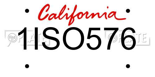 1ISO576 California License Plate