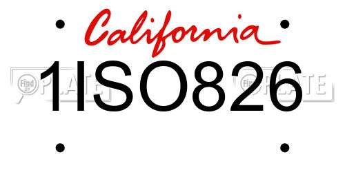 1ISO826 California License Plate