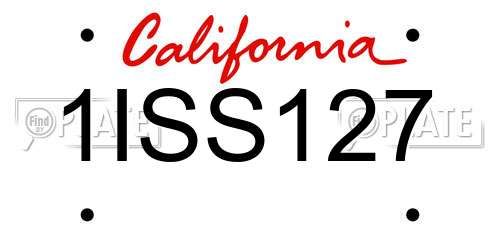 1ISS127 California License Plate