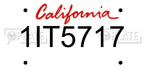 1IT5717 California License Plate
