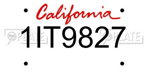 1IT9827 California License Plate