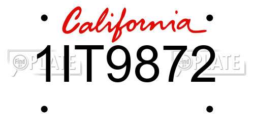 1IT9872 California License Plate