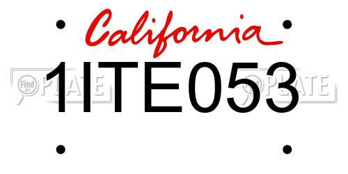 1ITE053 California License Plate