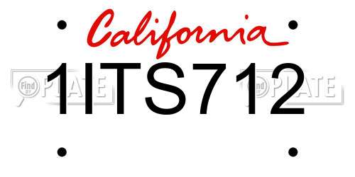1ITS712 California License Plate