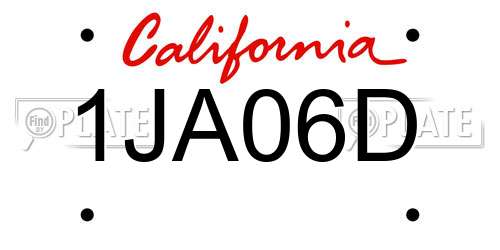 1JA06D California License Plate