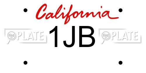 1JB California License Plate