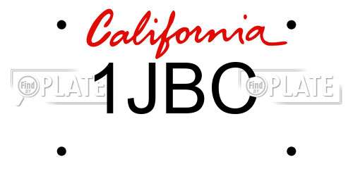 1JBC California License Plate